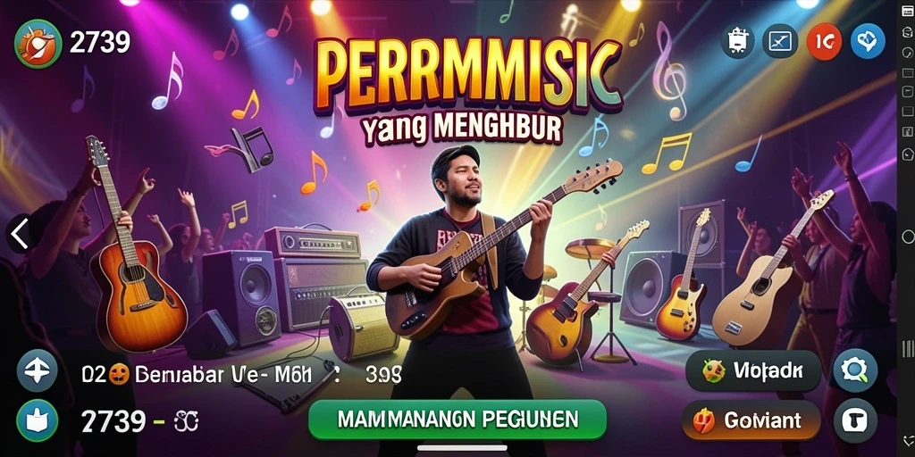 Gameplay seru 2739 dengan tantangan musik yang menggugah semangat.