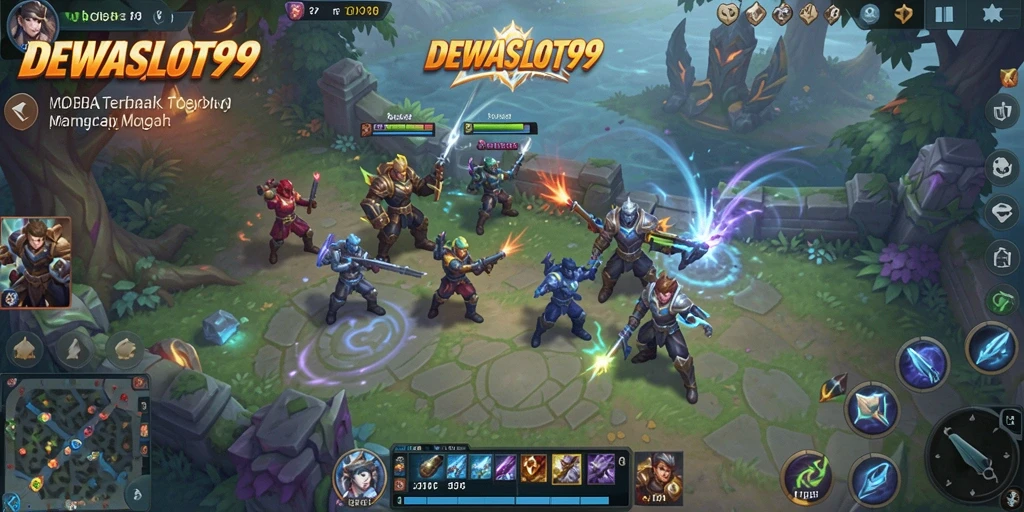 Tangkapan layar gameplay DEWASLOT99 yang menampilkan aksi seru dalam MOBA.