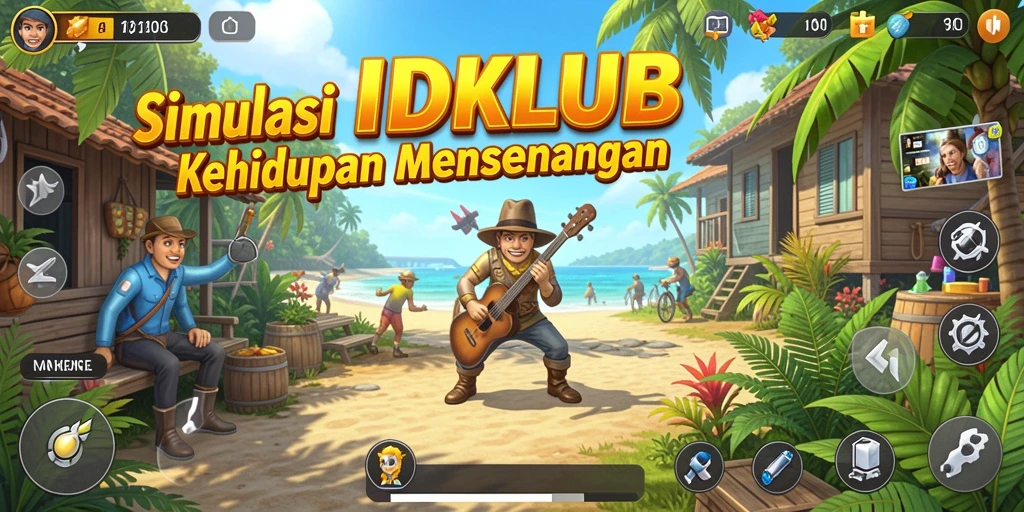 Tampilan gameplay IDKLUB yang menggambarkan simulasi kehidupan mendalam.