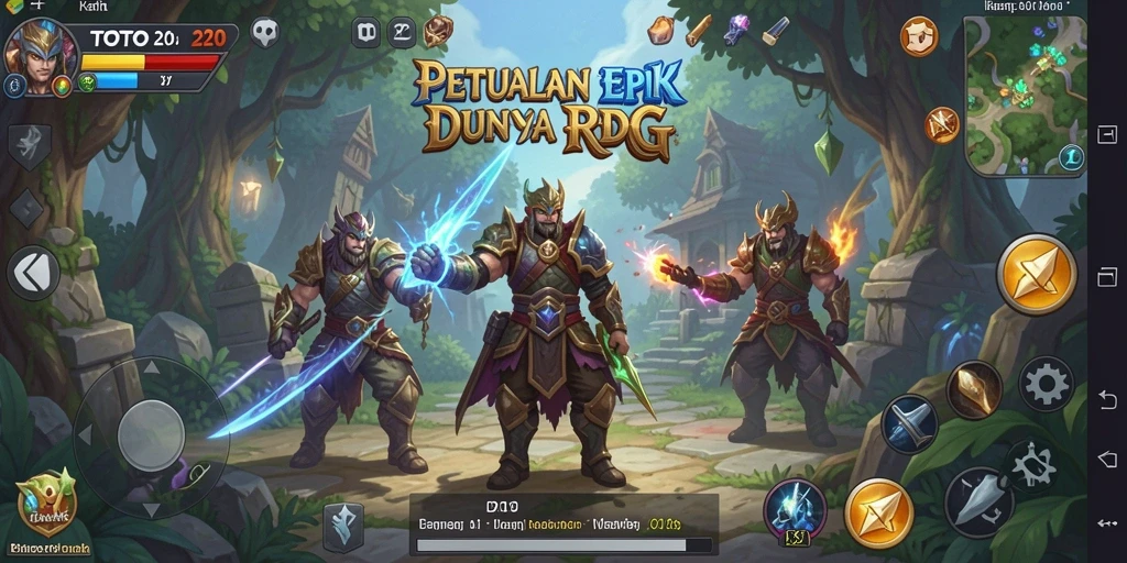 Tampilan gameplay TOTO20 dengan pertarungan epik dan grafis menawan.