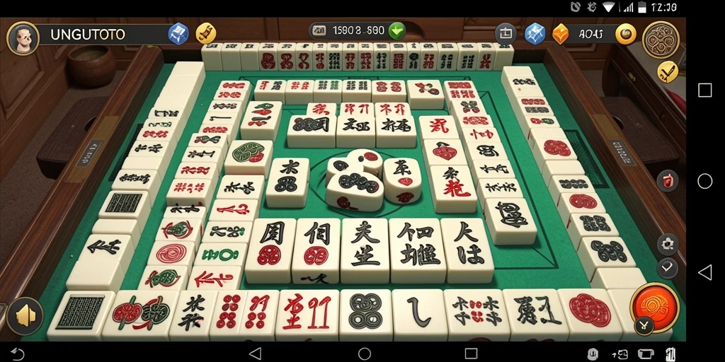 Tampilan gameplay seru UNGUTOTO dengan meja Mahjong yang menantang.